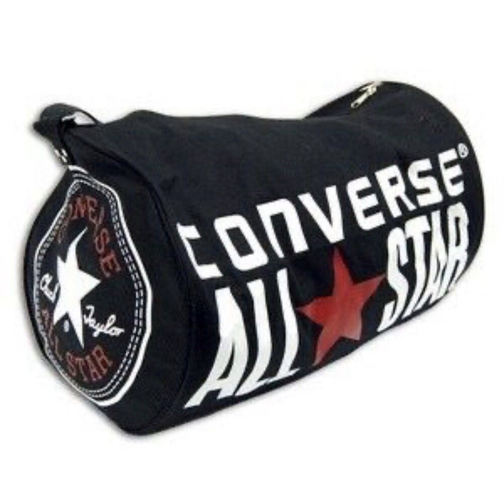 Converse Chuck Taylor All Star Barrel Duffel Bag Black Canvas Retro Gym Vintage